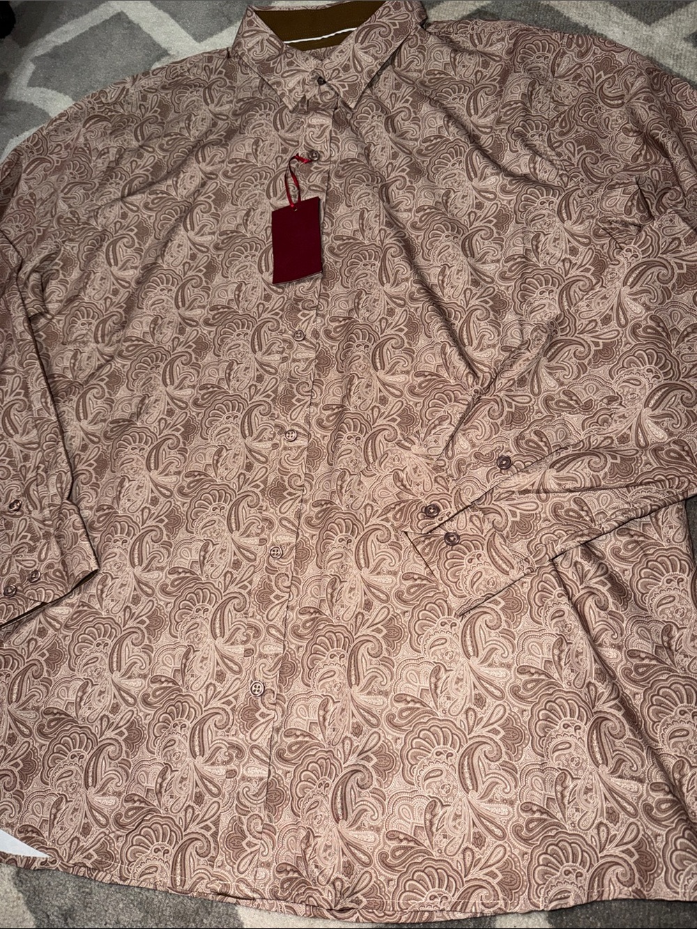 Consequence men’s 2XL paisley 4 way stretch dress shirt / NEW
